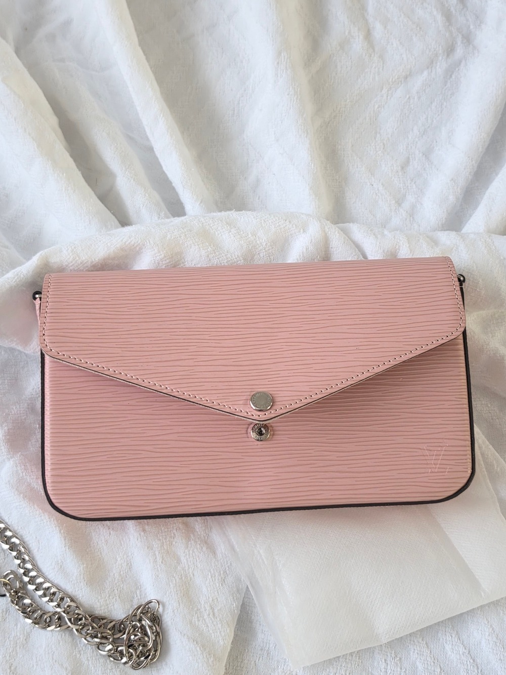 Louis Vuitton Pink Epi Leather Envelope Mini Bag Clutch